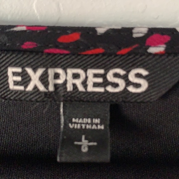 Express Print Long Sleeve Chiffon Wrap Front Romper L - Picture 8 of 8